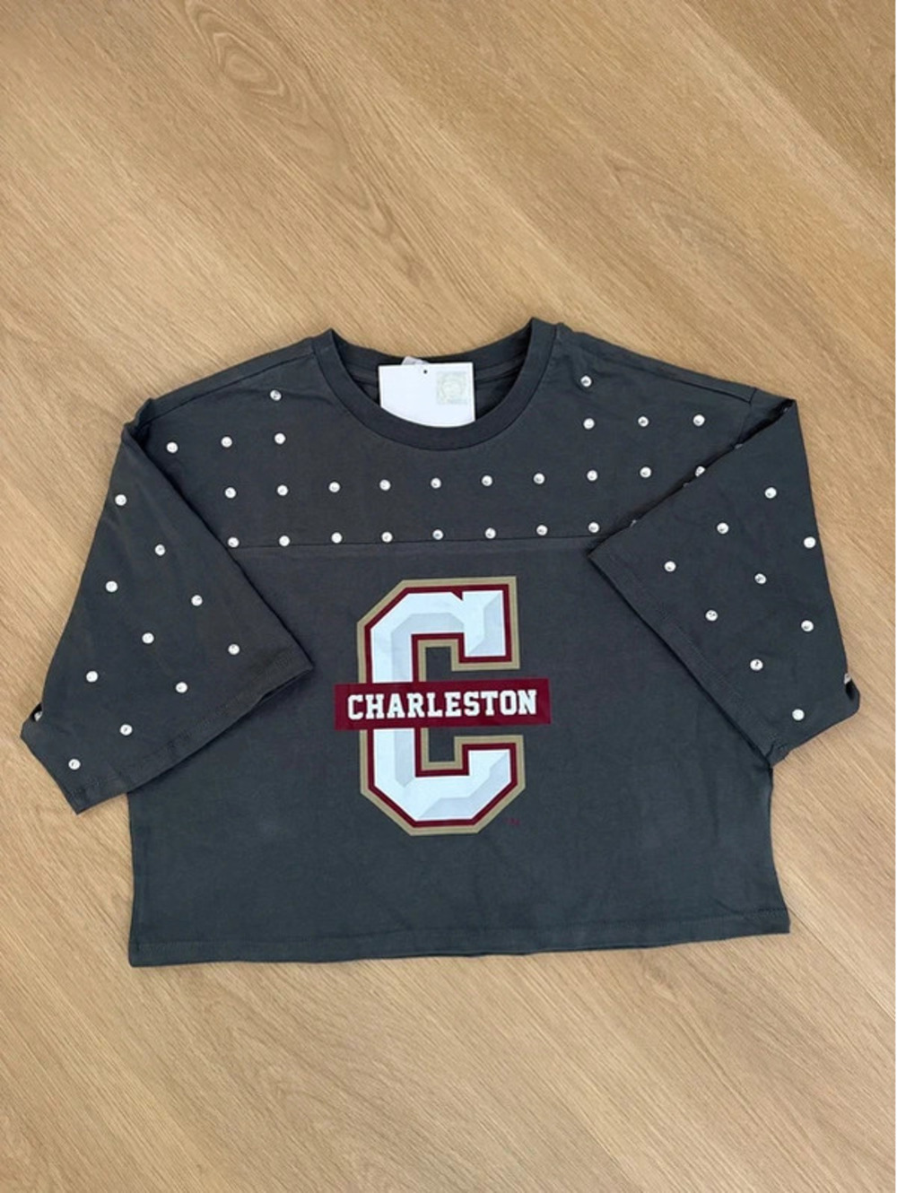 Charleston Cougars Gameday Couture Rhinestone Making Moves Crop Tee NWT S